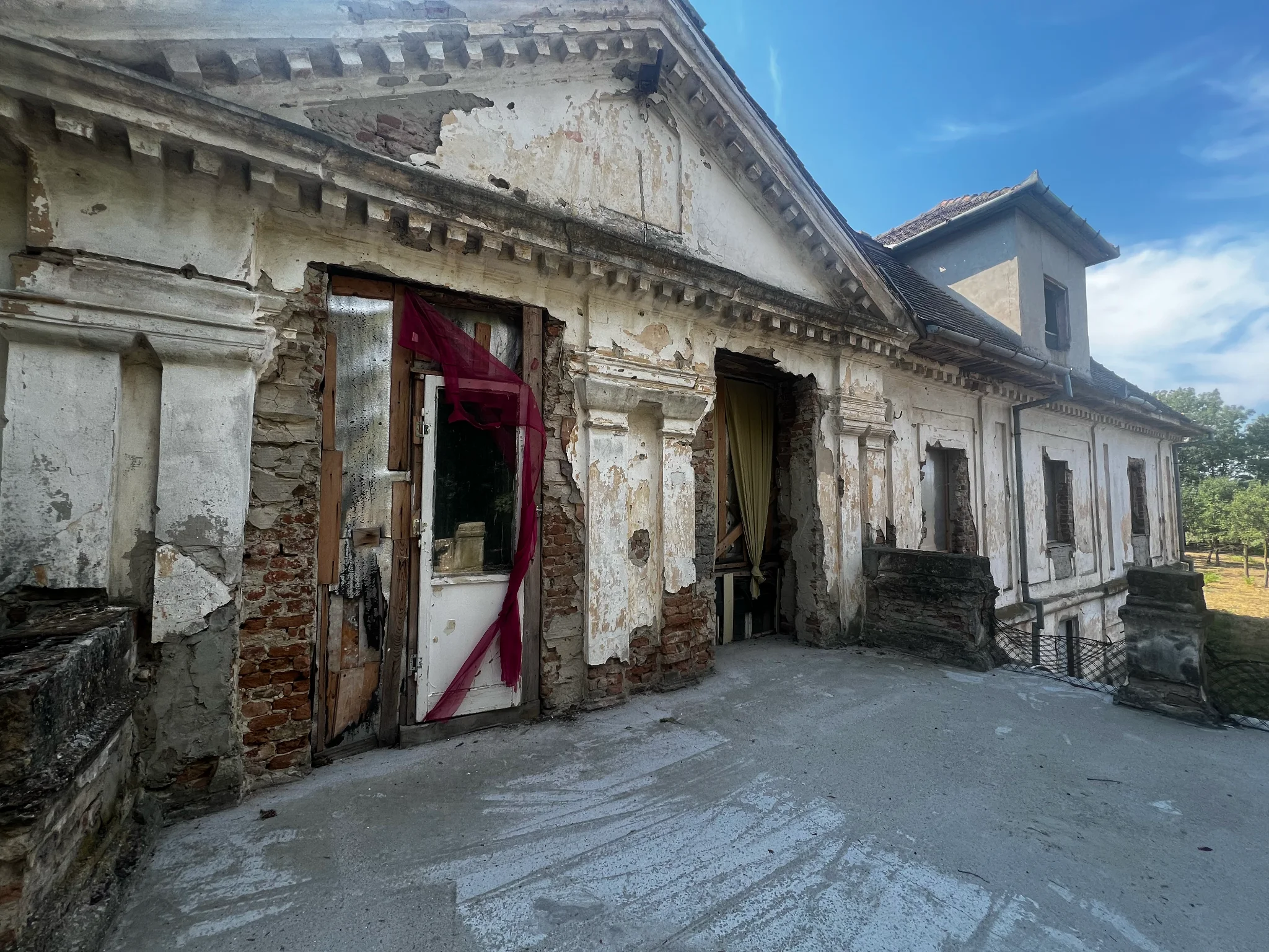 Weathered historic façade at Castel Nicolici